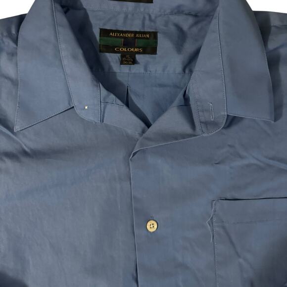 Alexander Julian Colours Blue Button Up Dress Shirt Extra Large XL - Picture 2 of 3